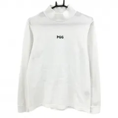 【美品】PGGパーリーゲイツ 長袖ハイネックシャツ 白 PGG総柄織生地  メンズ 4(M) ゴルフウェア PEARLY GATES