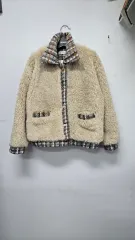 ツイードバイカラー オーバーサイズ かわいいファージャケット