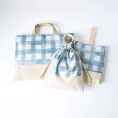 入園入学3点セット ＊Check! ＊ レッスンバッグ 大きめお着替え袋 大きめ上履き入れ