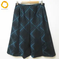 #anc レリアン Leilian スカート 13+ 黒系 青緑 チェック 光沢 大きいサイズ レディース [985294]