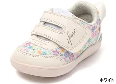 イフミー 20-5822 IFME CALIN ベビースニーカー ベビーシューズ ベビー靴 花柄 面ファスナー 洗えるインソール 洗える中敷き 通園 履きやすい 履かせやすい 歩きやすい 子供 赤ちゃん イフミーカラン 靴 ホワイト 白