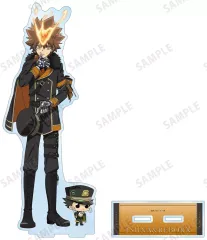 【新品】アクリルスタンド・アクリルパネル [新品] 沢田綱吉＆リボーン 描き下ろし 特大アクリルスタンド ブラックミリタリーver. 「家庭教師ヒットマンREBORN!」