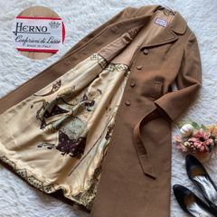 ヘルノ ロングコート 黒 毛 カシミア ベルト ほとんど未使用 - メルカリ