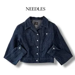 ニードルズ NEEDLES スタッズ ウエスタン デニム シャツ インディゴ リネン混 日本製 サイズ2 M レディース 短丈 クロップド シャツ トップス 個性派 6J031のサムネイル