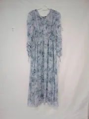 JILL by JILLSTUART ジルバイジルスチュアート ビッグフラワーシャーリングワンピース ブルー 青 花柄 【S40】