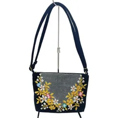FEILER(フェイラー) ショルダーバッグ - 黒×グレー×マルチ 花柄/ラメ