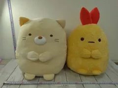 サンエックス すみっコぐらし ぬいぐるみ L ねこ えびふらいのしっぽ 紙タグ付き 特大 BIG 計2点セット 【1A58I】