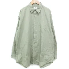 コーエン coen チュニック シャツ ブラウス 長袖 無地 L 黄緑 ライトグリーン /FF9