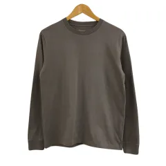 ナノユニバース nano universe Tシャツ カットソー ロンT クルーネック プルオーバー オーバーサイズ 無地 長袖 S 茶 ブラウン