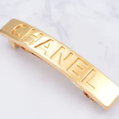 CHANEL シャネル ロゴ バレッタ ヘアアクセサリー ゴールド