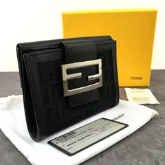 376 送料込み！ 極美品 FENDI Wホック財布 ズッカ柄 箱付き コンパクトウォレット