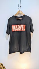MARVEL COMICS　XLサイズ　ロゴ　ブラック　半袖　 Tシャツ　コットン　プリント
