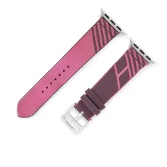 エルメス HERMES 腕時計パーツ 純正 アップルウォッチ 38 40 41 mm用 ナイロン ステンレススチール ピンク ナイロン ベルト 32ｍｍ 尾錠付き 【中古】