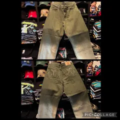 XLARGE FADED DENIM PANTS OLIVE 34inch