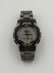 ■ CASIO カシオ WAVE CEPTOR WVA-200 電波ソーラー データバンク ステンレス メンズ腕時計