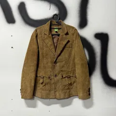 VTG ヴィンテージ コーデュロイ ウェスタン バックル デザインテープ ブレーザー ジャケット