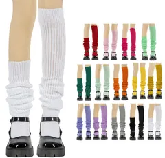 80cm丈ピンク　レディース 女の子 ハイソックス リブ 入学 ルーズソックス スクール ソックス ジュニア くしゅくしゅ靴下 靴下 制服 コスプレ 子供 女子高生 高校 靴下 学生