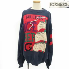 ICEBERG クルーネック ニット GULLIVER 長袖 セーター ユニセックス ヴィンテージ ガリバー アイスバーグ ◆送料込◆質屋-11590のサムネイル