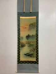 掛け軸】116 田口秋魚（田口徳蔵）「富貴花図」花鳥 荒川青亭 平福百穂