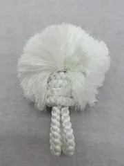 P41421　白　羽織紐　金具付き　男物　ｃ