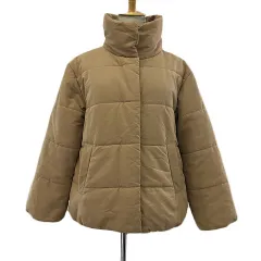 アースミュージック&エコロジー EARTH MUSIC & ECOLOGY Natural Label ジャケット ブルゾン 中綿 ショート スタンドカラー 無地 長袖 M ベージュ