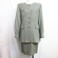 ヴィンテージ YSL イヴサンローラン 千鳥格子 シルク/ウール