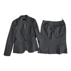 ZK33 BOSCH ボッシュ ストライプ スカートスーツ 上下セット グレー ビジネス オフィス レディース 38/40サイズ