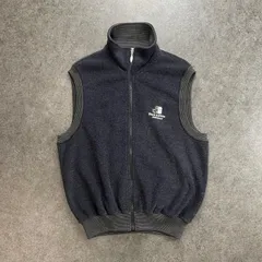 日本製 Black&White SPORTSWEAR ブラックアンドホワイト ゴルフウェア フリースベスト ジップアップ フルジップ ハイネック ダークグレー メンズ