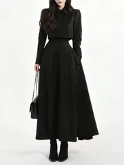 キャバドレス ミディアムドレス 2way セットアップ ツーピース フレア Aライン ハイウエスト ノースリーブ ワンピース キャバ嬢 キャバクラ