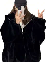 ボアブルゾン 地雷系 コート レディース 長袖 ボア ジャケット 厚手 フード付き 冬服 ふわふわ 可愛い ロリータ系 韓国風 サブカル系 ゆっ