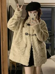 ボアコート レディース ボアジャケット 無地 パイル ボアブルゾン ポケット付き 量産型 トップス カジュアル おしゃれ 裏起毛 厚手 暖かい 