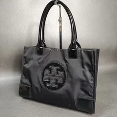 TORY BURCH トリーバーチ トートバッグ  ハンドバッグ　エナメル　ナイロン　ブラック