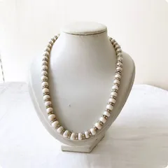 フランスヴィンテージ パール ネックレス ｜淡水パール×ラインストーン フォーマル ｜1900年代