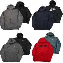 古着卸 まとめ売り ナイキ NIKE スウェット 8枚セット (メンズ L ) フーディー ハーフジップ スウォッシュロゴ 中古 古着 ND3034