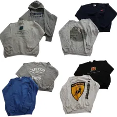 古着卸 まとめ売り USA製 スウェット 8枚セット (メンズ L ) LEE リー 袖プリント ラグラン カレッジ風 フーディー 中古 古着 ND3082