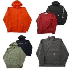 古着卸 カーハート carhartt スウェット 6枚セット (メンズ L /XL ) ハーフジップ スタンドカラー フーディー ラグラン 中古 古着 ND3129