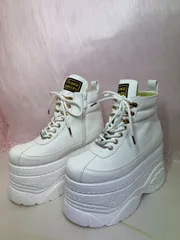 ♡新品未使用♡ 23.5cm ヨースケ YOSUKE 厚底 スニーカー レディース ハイカット 歩きやすい 10.5cm 厚底 フラット ブーツ 靴 MY1382-260