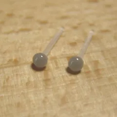3mm樹脂ポスト 引っ掛かりがなくつけやすい金属アレルギー対応ピアス　グレーオニキス