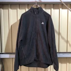1423 adidas フリースジャケット ブラック M アディダス フルジップ ワンポイント 刺繍ロゴ 古着卸 アメリカ仕入