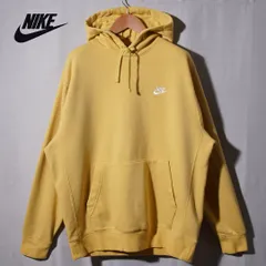 ナイキ NIKE パーカー XL マスタード イエロー 00s ロゴ刺繍 ソロスウッシュ 裏起毛 ストリート Y2K オーバーサイズ フーディスポーツミックス 古着 N420