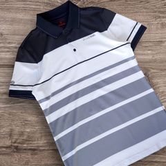 極美品 BRIEFING GOLF 立体シルバーロゴ モノトーン ボーダー メンズ