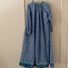 59 ソイル SOIL 花柄 総柄　マキシ　ワンピース シャツ ロング エスニック コットン ブルー 青 藍色 ネイビー 紺色　BLUE　NAVY　お呼ばれ　デート　オフィスカジュアル　食事会