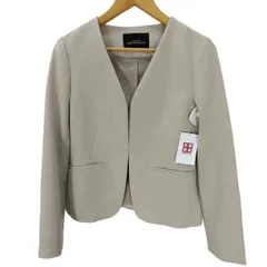 ユナイテッドアローズグリーンレーベルリラクシング UNITED ARROWS green label relaxing ダブルクロス ノーラペル ジャケット -ウォッシャブル・ストレッチ レディース JPN：38 