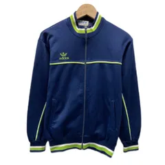 adidas　トラックジャケット　80s vintage　80年代　ジャージ　アウター　ハイネック　フルジップ　ワンポイント　ブランドロゴ　トレフォイル　刺しゅう　スポーツ　日本製　古着