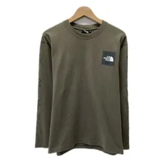 THE NORTH FACE　ロンT　長袖　カットソー　トップス　クルーネック　プリント　ブランドロゴ　袖プリント　スクエアロゴ　アウトドア　古着