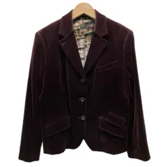 Paul Smith BLACK　テーラードジャケット　ベロアジャケット　アウター　無地　シングルボタン　フロントポケット　ベルベット　古着