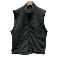 FRED PERRY　ベスト　フリース　レイヤード　ハイネック　フルジップ　無地　ワンポイント　ブランドロゴ　刺しゅう　サイドポケット　古着