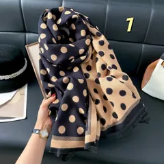 送料無料■2025新品 定番　上質　上品　大判　ストール　マフラー　リバーシブル　オシャレ　エレガント　水玉柄