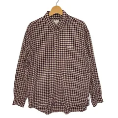 J.CREW/ジェイクルー チェック柄 フランネル ネルシャツ 長袖シャツ ボタンダウン オーバーサイズ ビッグシルエット INDIA製 Lサイズ レッド