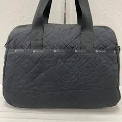 8114　LeSportsac レスポートサック　アメリア　HARPER BAG　トートバッグ　ハンドバッグ　キャリーオン　ボストン　デボス　エンボス　型押し　黒　ブラック　花　フラワー　フローラル　肩がけ　旅行　トラベル